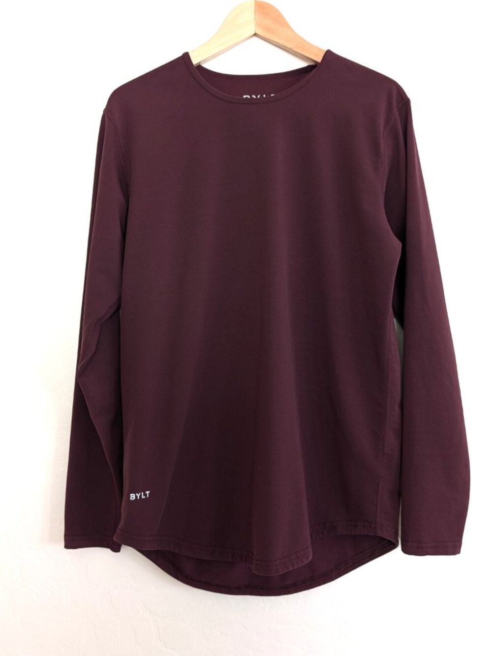 BYLT Pullover Men's M Burgundy Drop Cut Basics Short Sleeve Casual Logo Outdoor